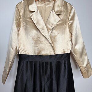 NEW Heavy Satin Collared Victorian Long Dress Gown, Size 12